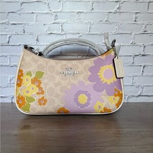 NWT Coach outlet item Teri Shoulder Bag Signature Canvas Floral Print CBG73